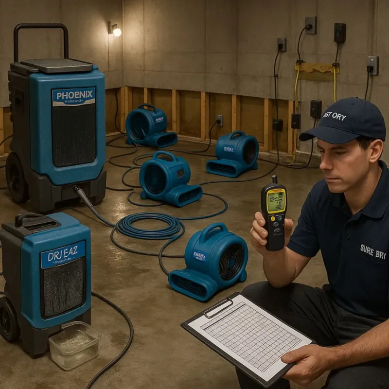 Structural Drying and Dehumidification process in Hazlet Township, NJ